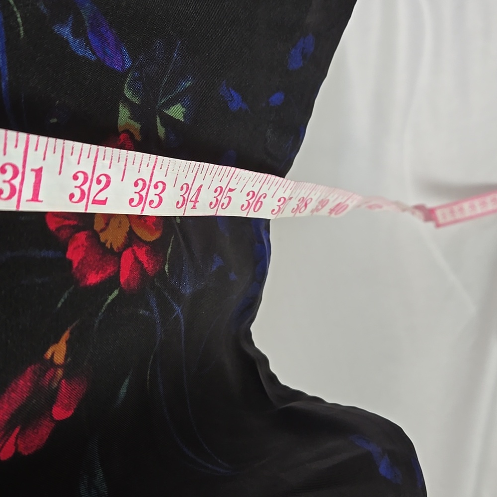 I.N.C. International Concepts Black Floral Print Faux-Wrap Long Sleeve Dress L - Picture 10 of 12